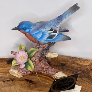 Andrea by Sadek Bird Figurine Bluebird - New With Tag - Made In Japan - Ceramic